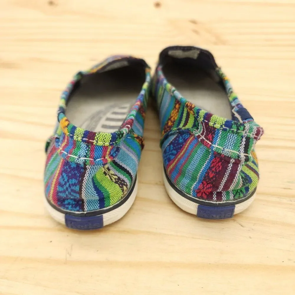 Keds Women's Flats Sz 8 Multicolor Striped Tribal Slip On Shoes Casual Comfort - Picture 4 of 9